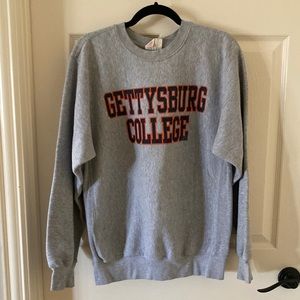 Gettysburg College Crewneck Sweater Grey Men’s Small S Unisex Pullover EUC
